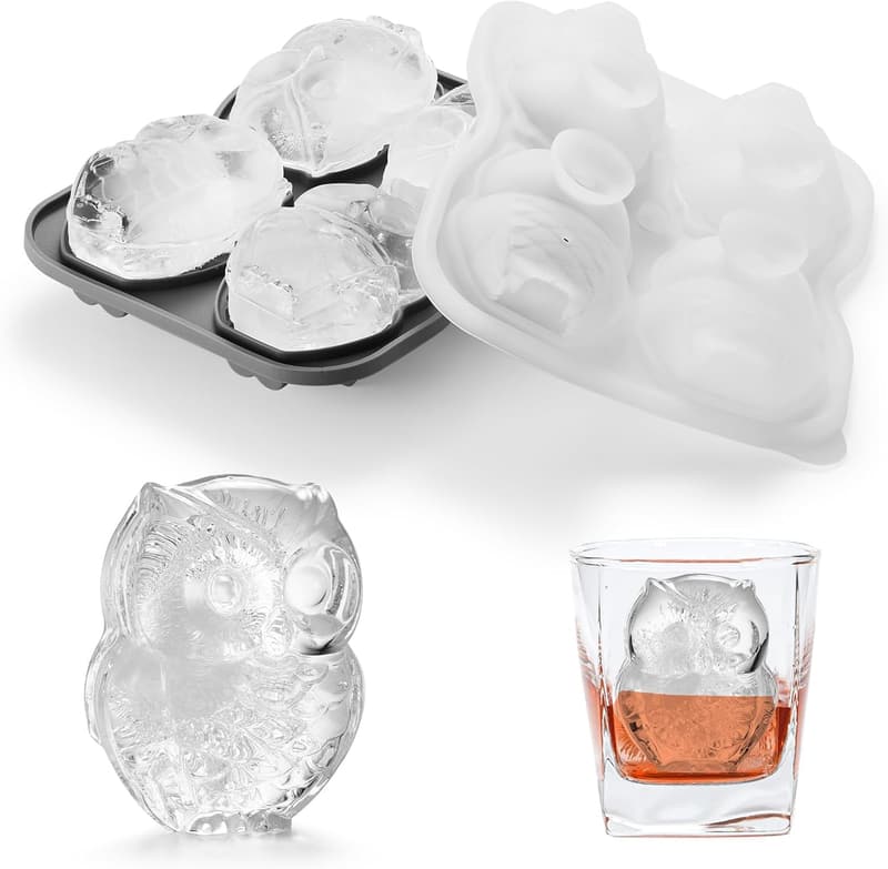 3D Owl Ice Cube Mold for Harry Potter Fans & Whiskey Lovers