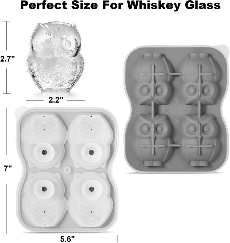 3D Owl Ice Cube Mold for Harry Potter Fans & Whiskey Lovers