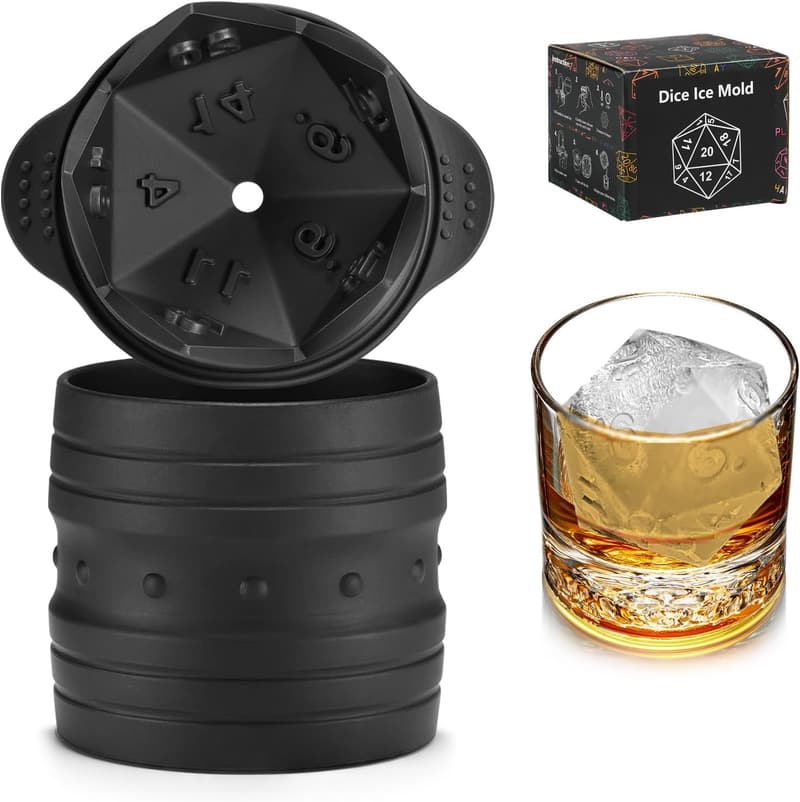 DND Dice Ice Mold - Large Silicone Cocktail Accessories
