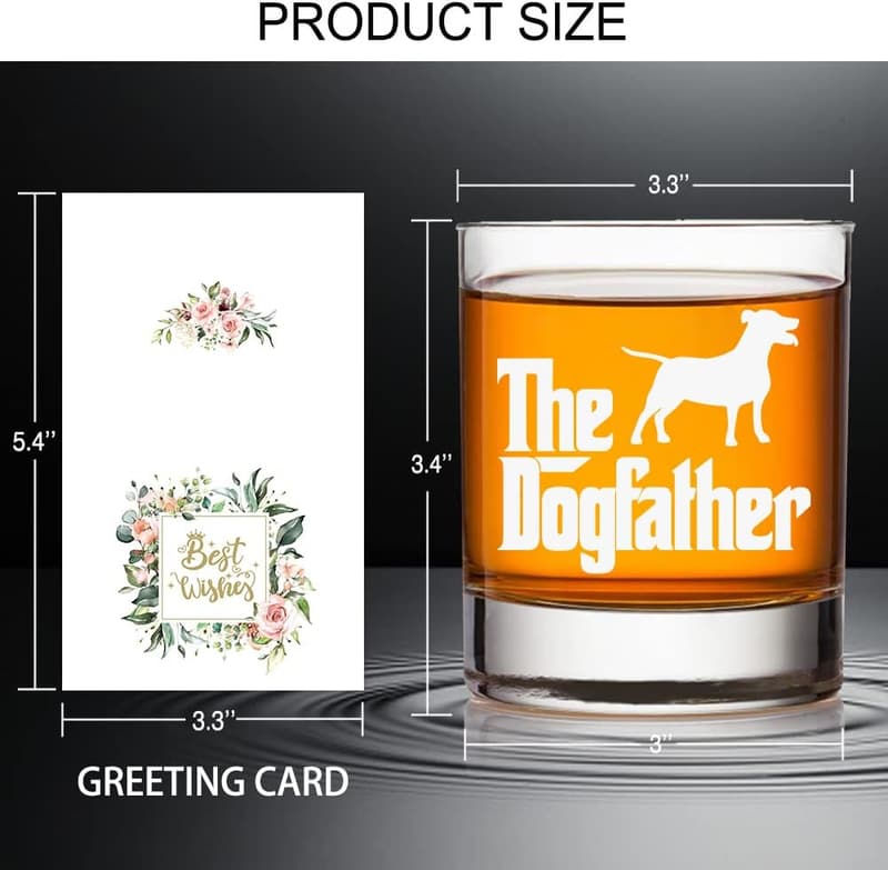 Dog Father Whiskey Glasses - 11 oz Bourbon Gift for Dog Lovers