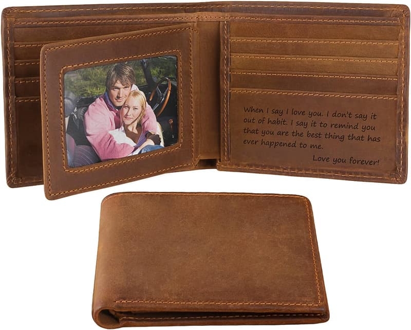 Personalized Engraved Wallet for Husband's Gift
