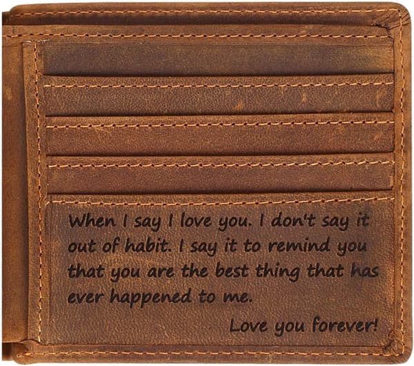 Personalized Engraved Wallet for Husband's Gift