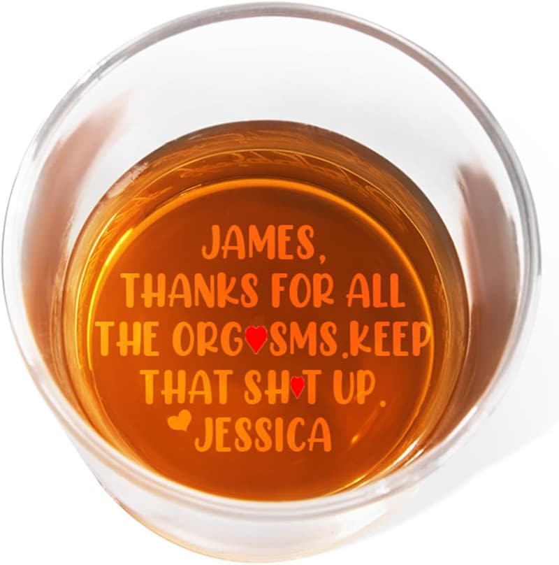 Custom Whiskey Glass for Him – 10 oz Bourbon Gift
