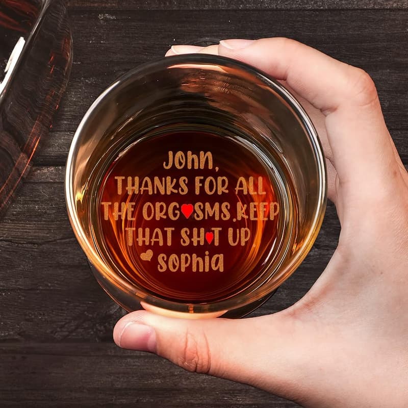 Custom Whiskey Glass for Him – 10 oz Bourbon Gift