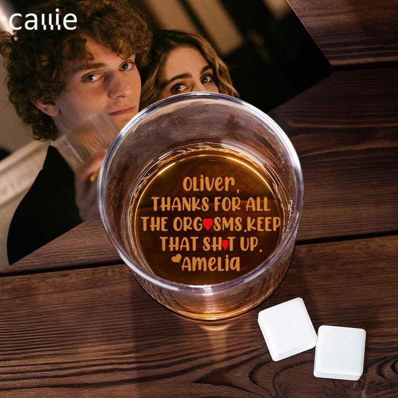 Custom Whiskey Glass for Him – 10 oz Bourbon Gift