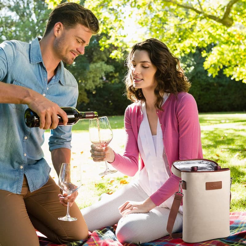 Insulated Wine Tote Bag - Leakproof Carrier for Wine Lovers