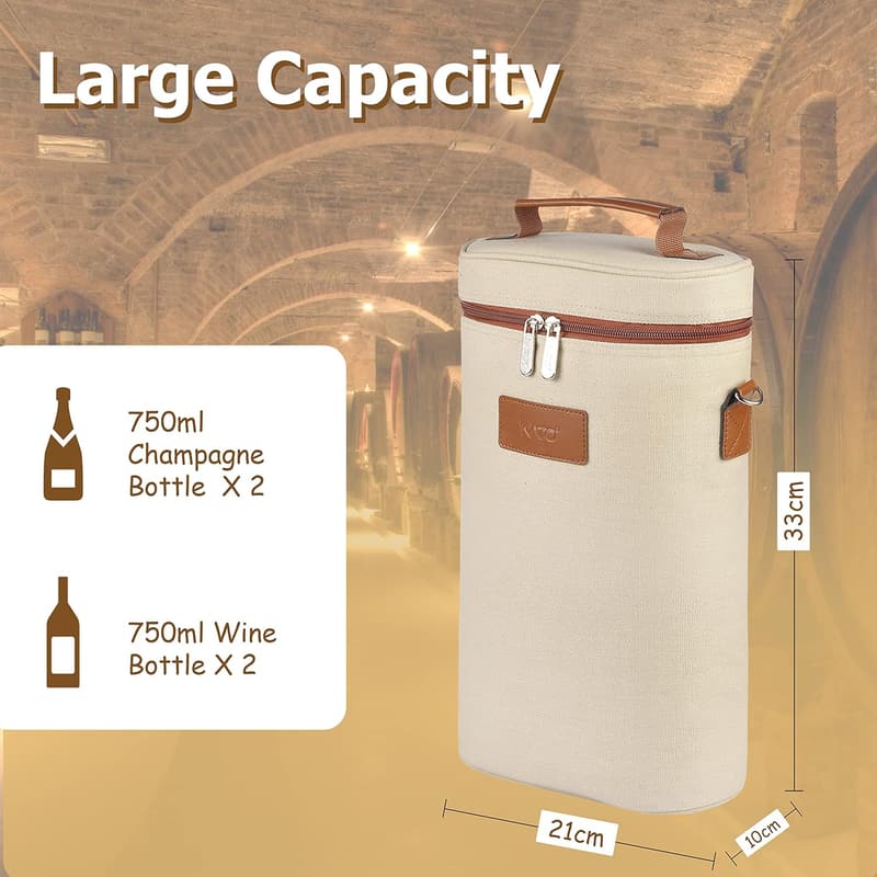 Insulated Wine Tote Bag - Leakproof Carrier for Wine Lovers