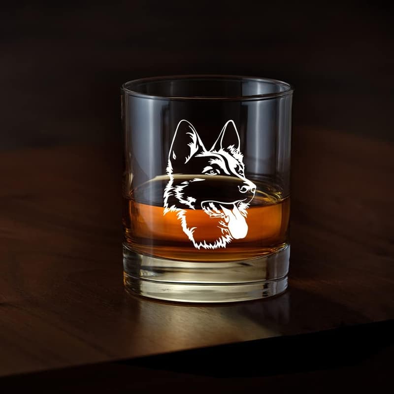 German Shepherd Whiskey Glass for Dog Lovers