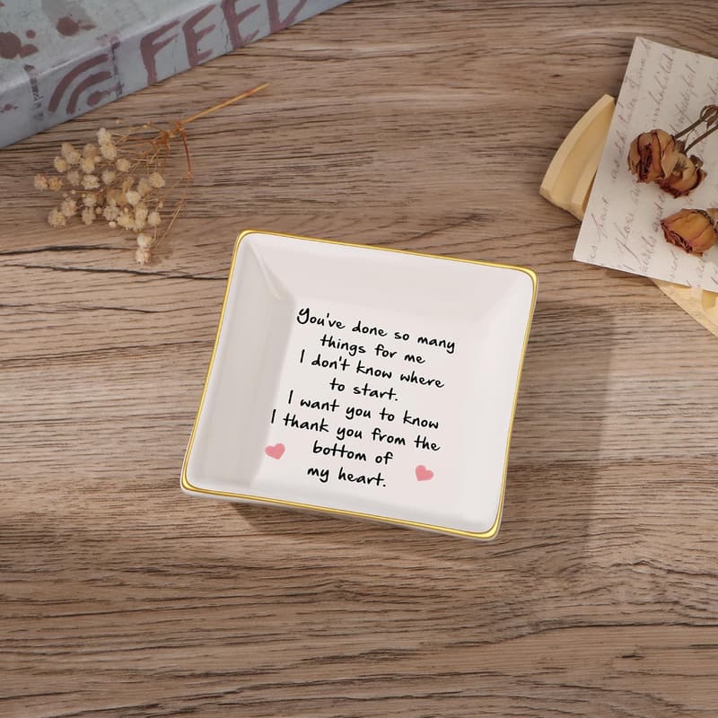 Inspirational Ceramic Trinket Tray for Farewell Gift