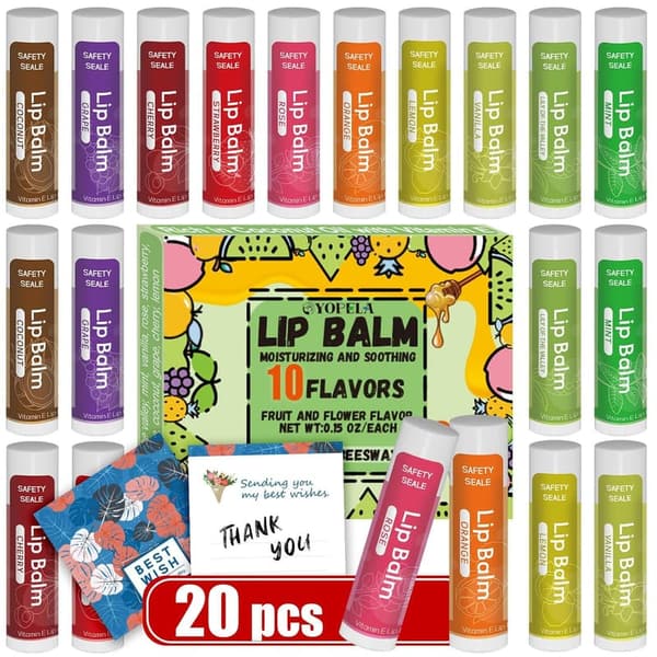 Valentine's Day 20-Pack Natural Lip Balm with Vitamin E