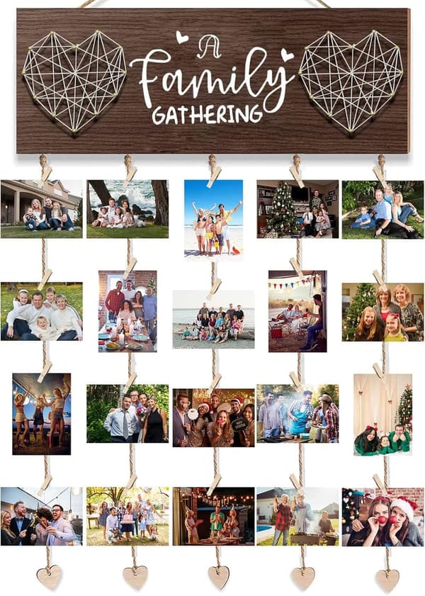 Rustic Wooden Collage Photo Frame for Home Decor and Weddings