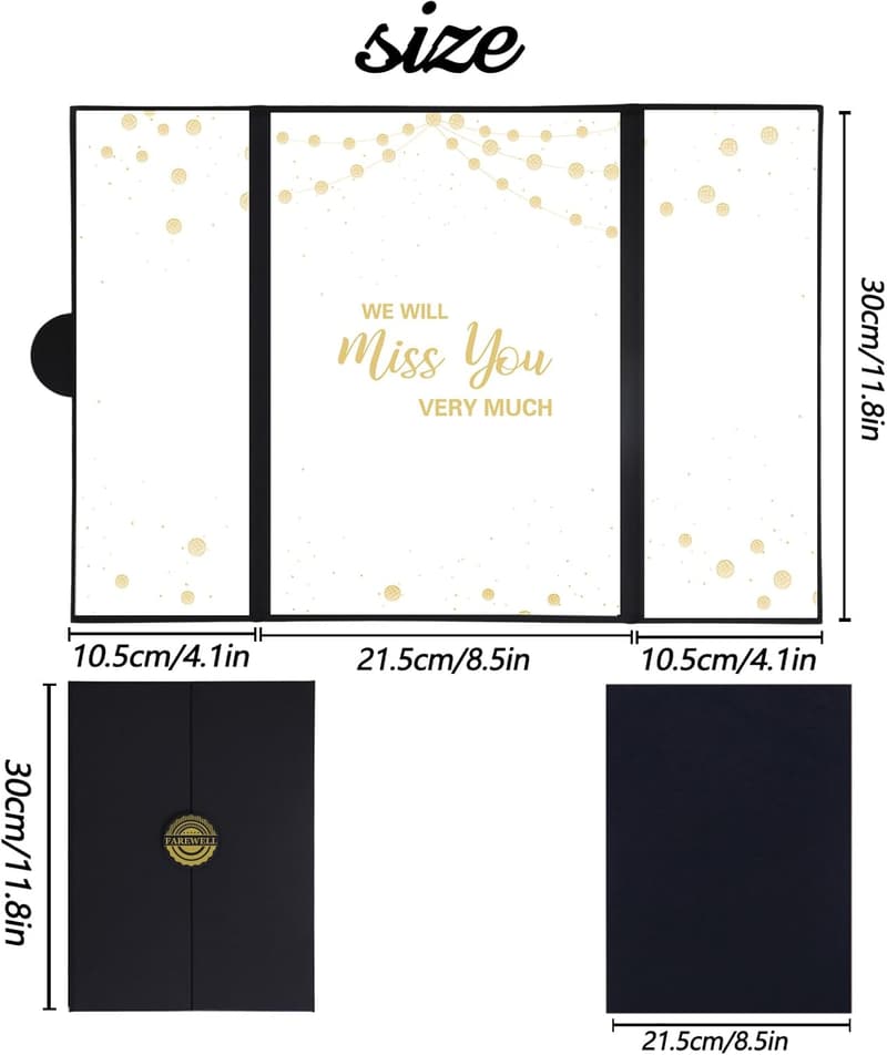 Farewell Guest Book Alternative - Black & Gold Signature Board
