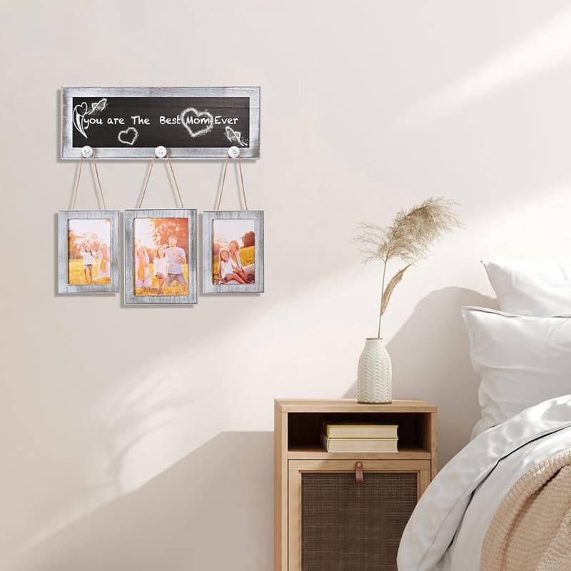 Rustic 4x6 Picture Frames Collage - Vintage White Wall Decor