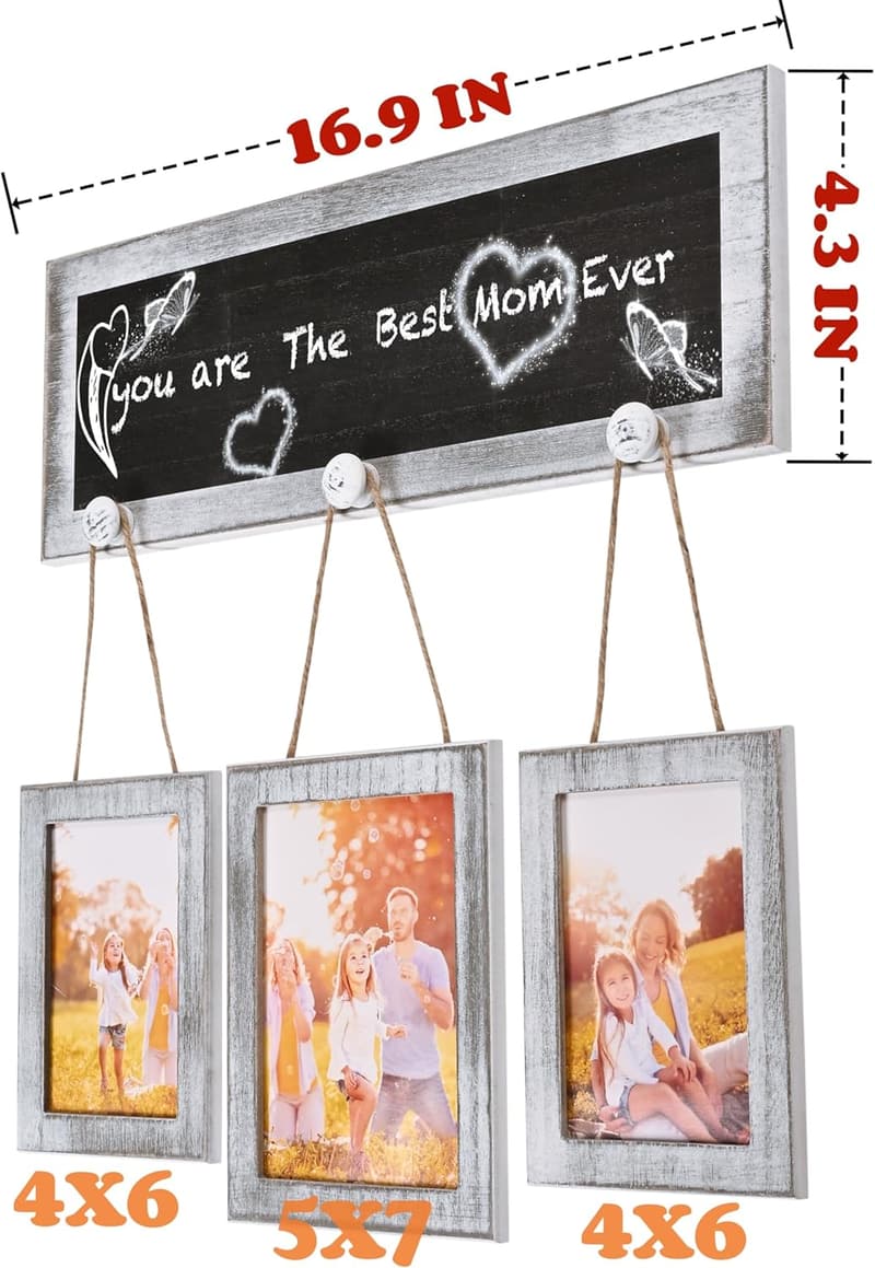 Rustic 4x6 Picture Frames Collage - Vintage White Wall Decor