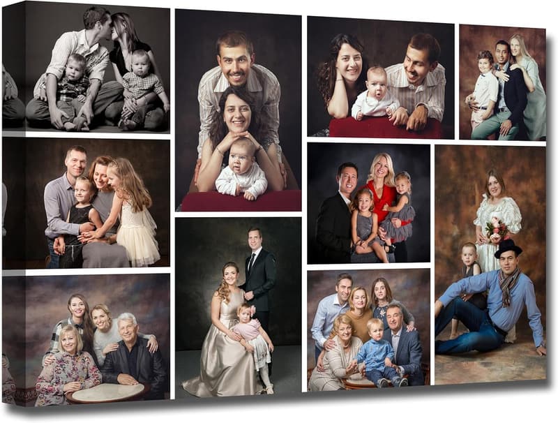 Personalized Multi-Image Canvas Collage Wall Art for Home Decor