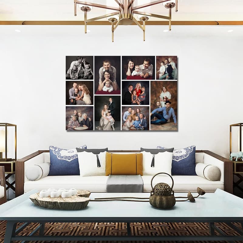 Personalized Multi-Image Canvas Collage Wall Art for Home Decor