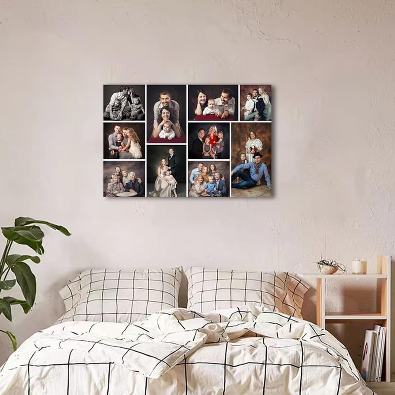Personalized Multi-Image Canvas Collage Wall Art for Home Decor
