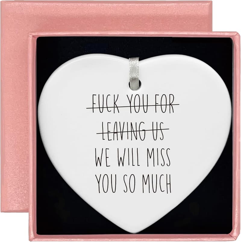 Farewell Gift - Heart Shaped Ornament for Colleagues