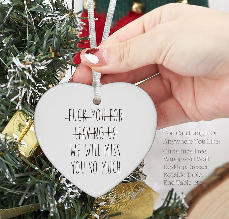 Farewell Gift - Heart Shaped Ornament for Colleagues