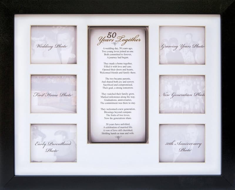 50th Anniversary Collage Picture Frame with Poem