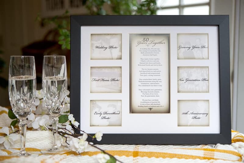 50th Anniversary Collage Picture Frame with Poem