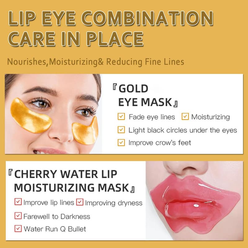 30 Pairs Crystal Collagen Lip & Eye Masks for Smooth Skin