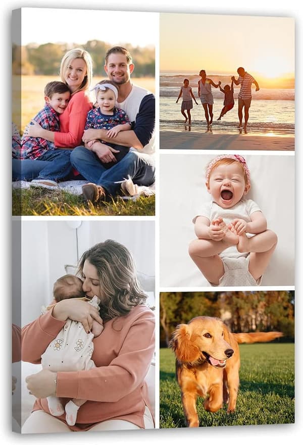 Personalized Collage Canvas Prints for Family Wall Decor