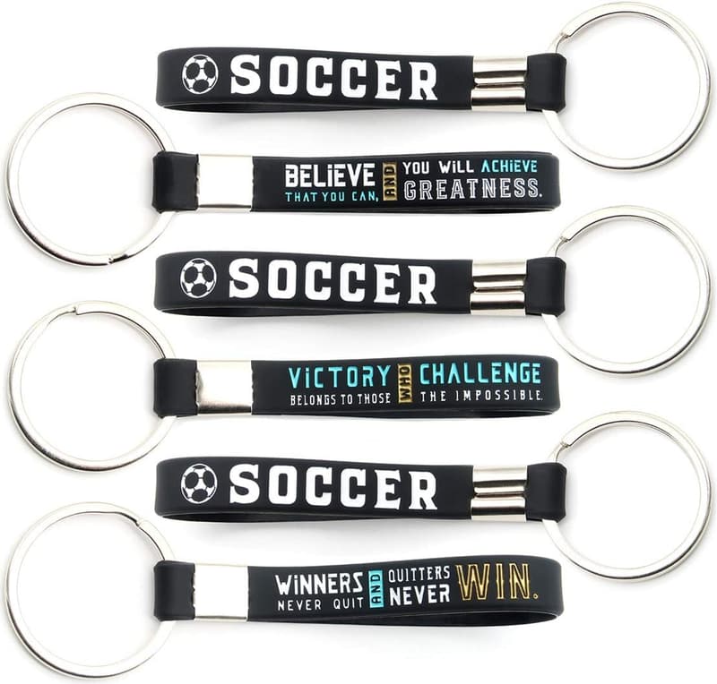 Soccer Keychains with Motivational Quotes