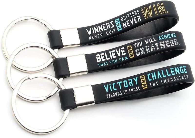 Soccer Keychains with Motivational Quotes