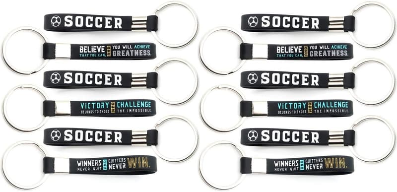 Soccer Keychains with Motivational Quotes