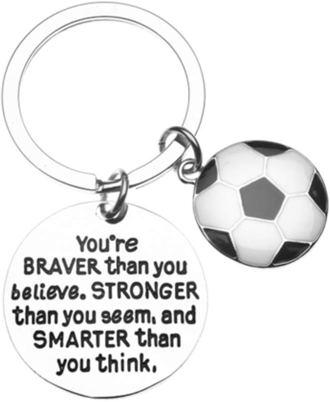 Inspirational Soccer Charm Keychain for Players