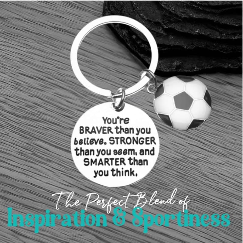 Inspirational Soccer Charm Keychain for Players