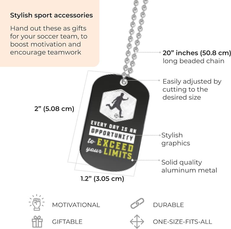 Motivational Dogtag Necklaces for Students & Teams (12 Pack)