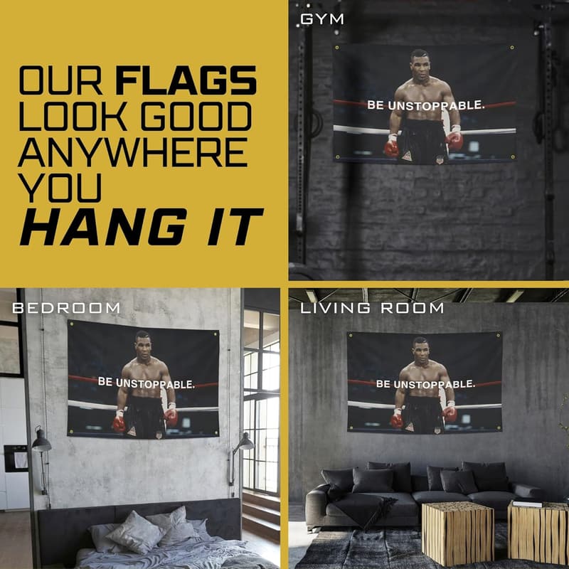 Gold Be Unstoppable Motivational Gym Banner - 3x5 Feet