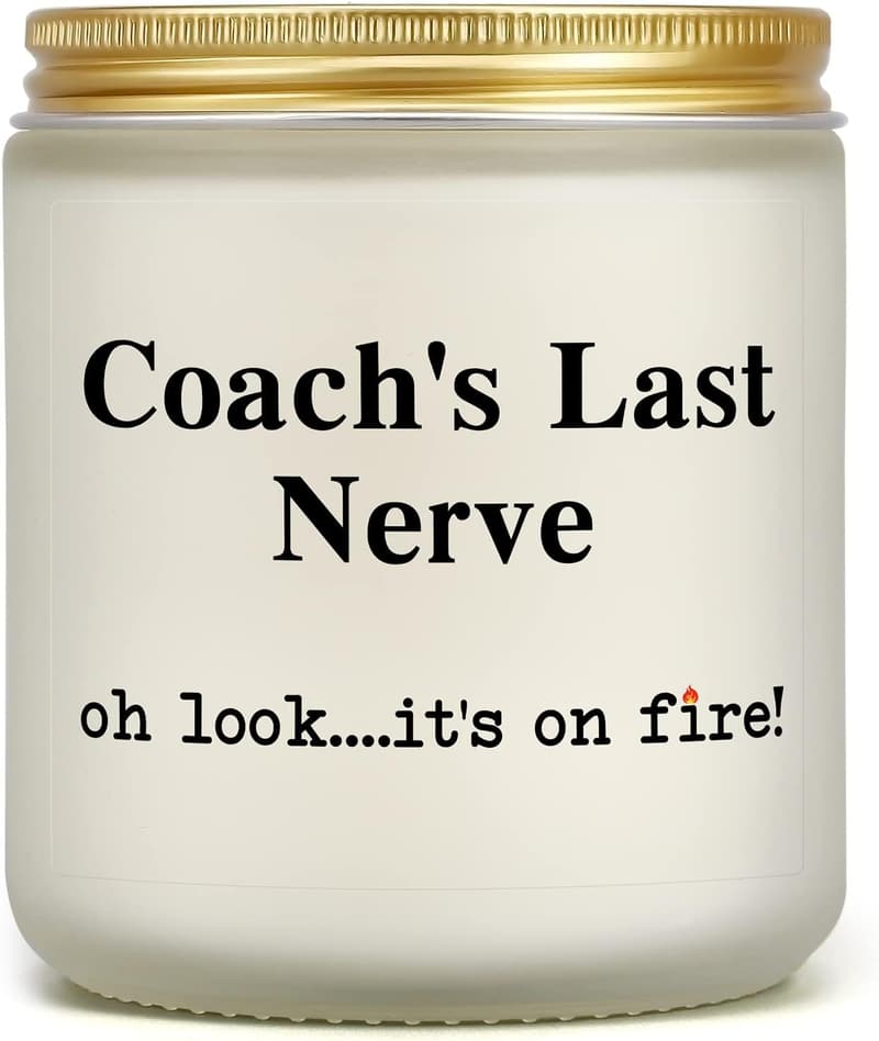 Thank You Candle Gift for Coaches - Funny Last Nerve Design