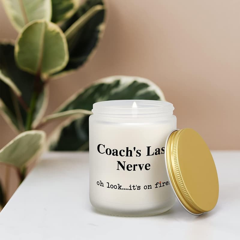 Thank You Candle Gift for Coaches - Funny Last Nerve Design