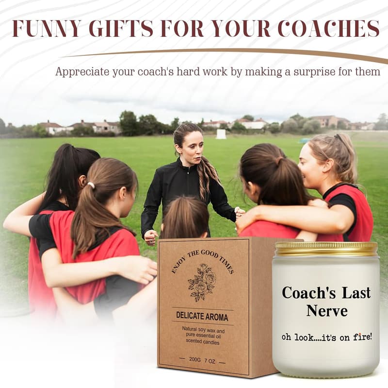 Thank You Candle Gift for Coaches - Funny Last Nerve Design