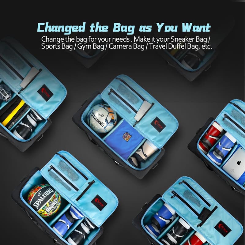 Multi-functional Travel Duffel Bag with Adjustable Dividers