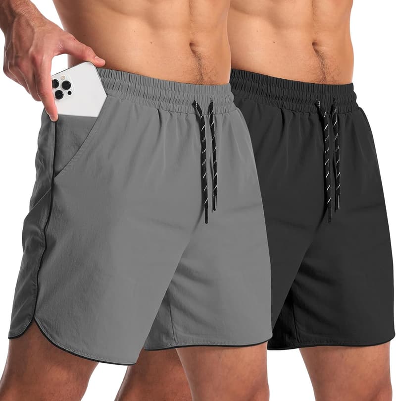 Men's Quick-Dry Athletic Shorts - 2 Pack for Gym & Running