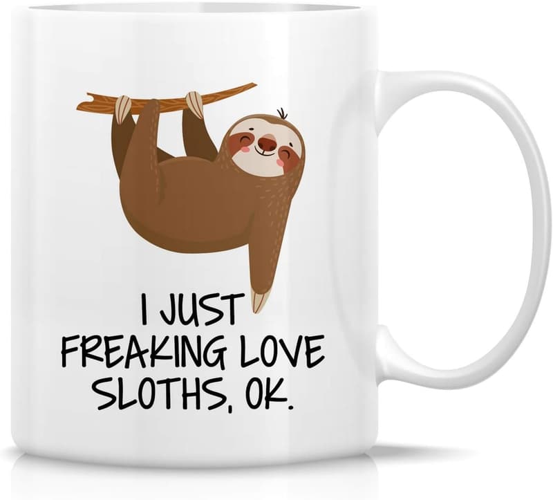 Funny Sloth Coffee Mug - 11 oz Ceramic Birthday Gift