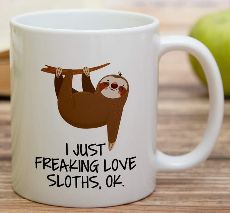 Funny Sloth Coffee Mug - 11 oz Ceramic Birthday Gift