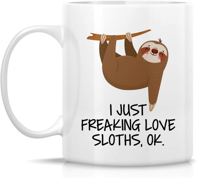 Funny Sloth Coffee Mug - 11 oz Ceramic Birthday Gift