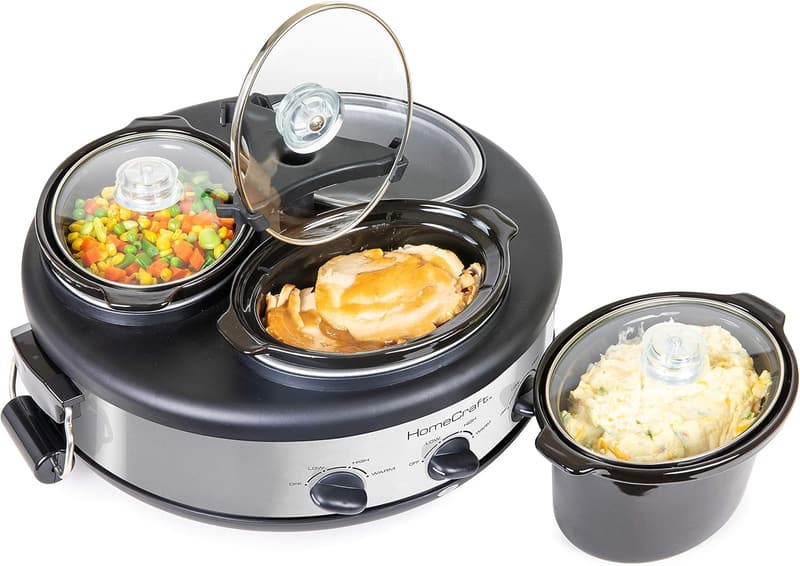 Triple Round Oval 1.5 Quart Stainless Steel Buffet Cooker