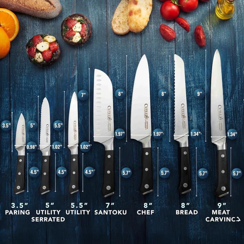 Professional 7-Piece Chef Knife Set - German Steel, Ergonomic Handles
