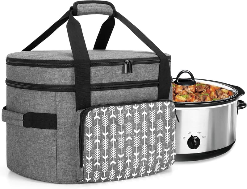 Gray Slow Cooker Travel Bag for 6-8 Qt Crock-Pot
