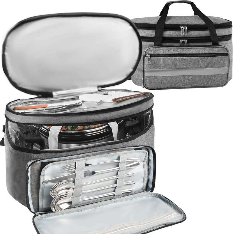 Insulated Travel Carrier for 6-8 Quart Slow Cookers - Grey