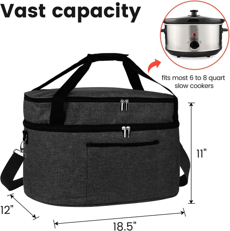 Slow Cooker Bag for 6-8 Quart Crock-Pot - Travel & Potluck Use