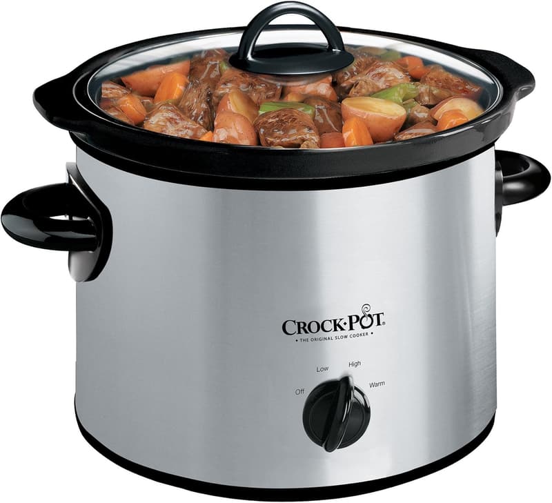 3-Quart Manual Slow Cooker in Silver