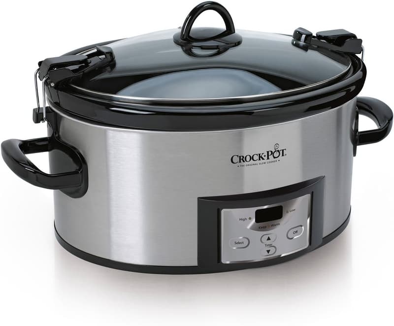 Portable 6-Quart Programmable Slow Cooker with Timer