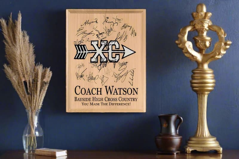 Cross Country Coach Plaque - Signable Solid Wood Gift